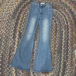 Free People Medium Blue High-Rise Flare Jeans